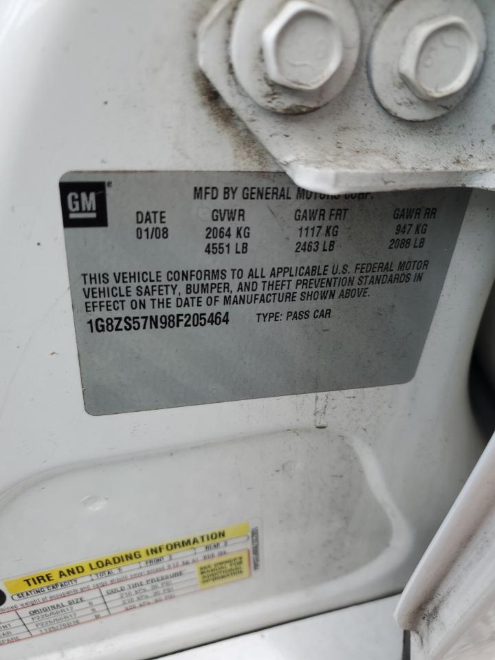 2008 Saturn Aura Xe VIN: 1G8ZS57N98F205464 Lot: 65799245