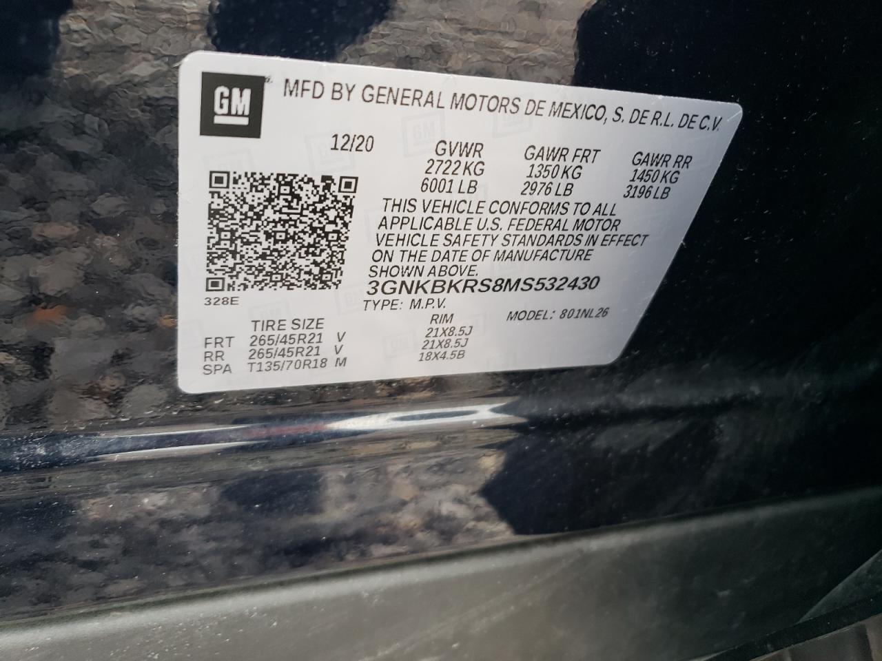 2021 Chevrolet Blazer Rs VIN: 3GNKBKRSXMSS52430 Lot: 69179585