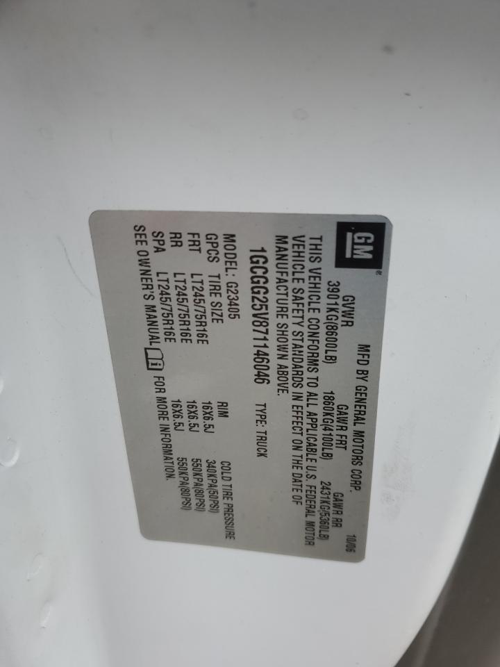 2007 Chevrolet Express G2500 VIN: 1GCGG25V871146046 Lot: 69814405