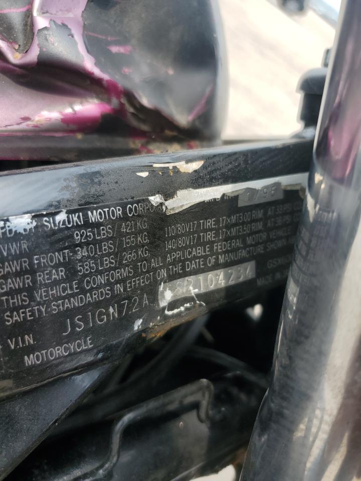 1995 Suzuki Gsx600 F VIN: JS1GN72A6S2104234 Lot: 67357275