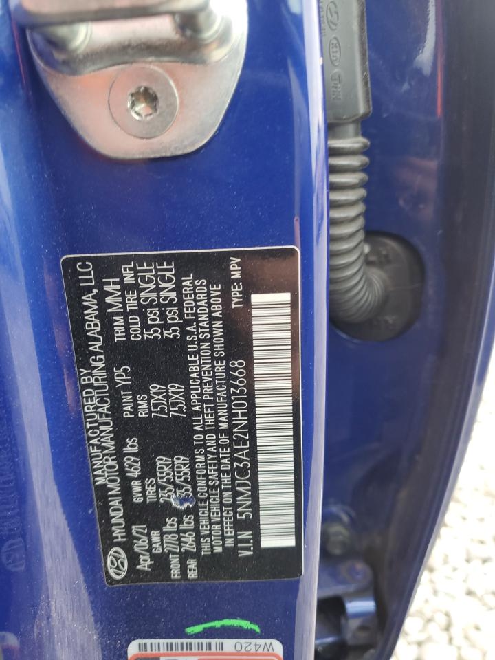 2022 Hyundai Tucson Sel VIN: 5NMJC3AE2NH013668 Lot: 70162295
