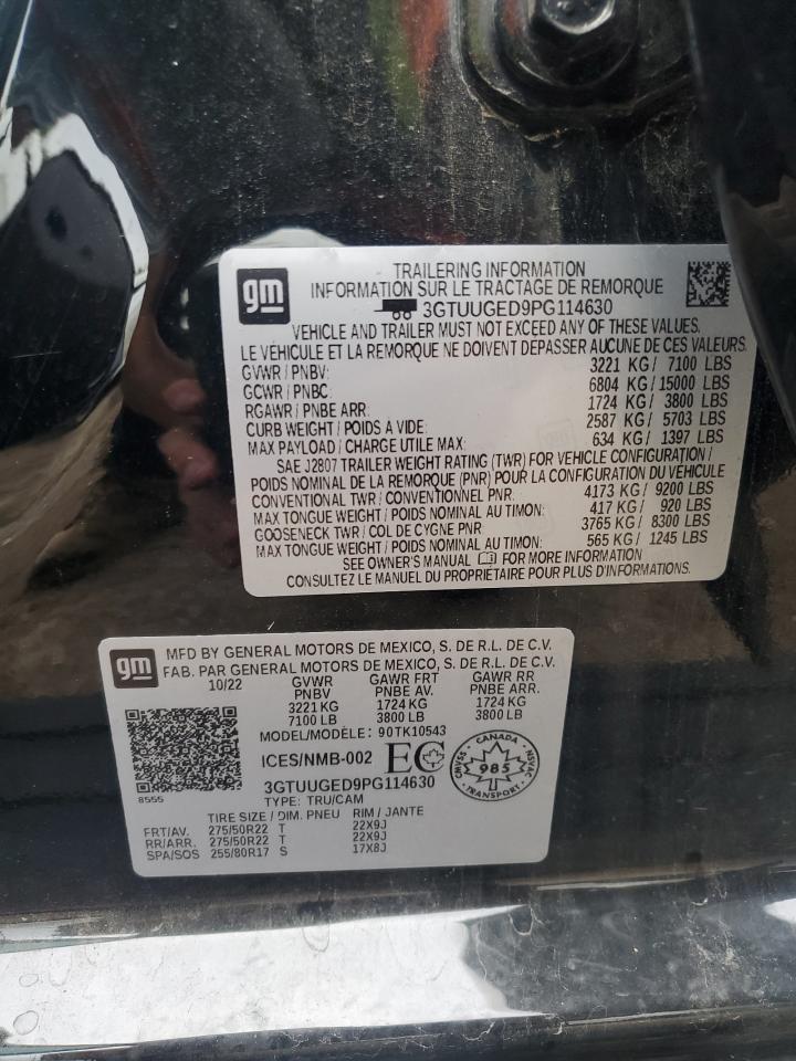 2023 GMC Sierra K1500 Denali VIN: 3GTUUGED9PG114630 Lot: 69653225