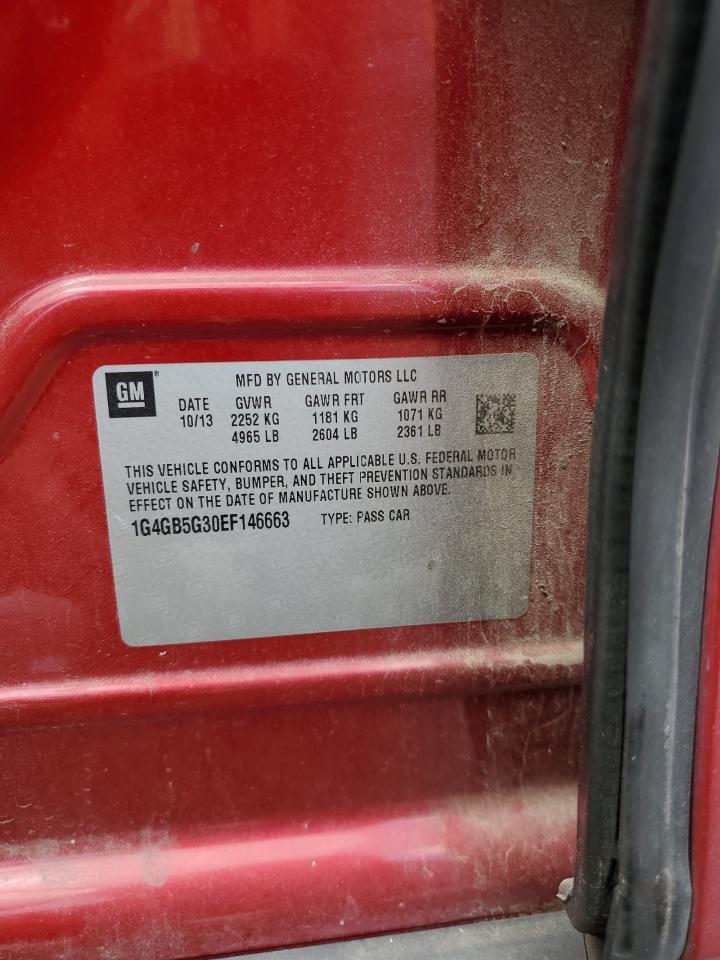 2014 Buick Lacrosse VIN: 1G4GB5G30EF146663 Lot: 68050485