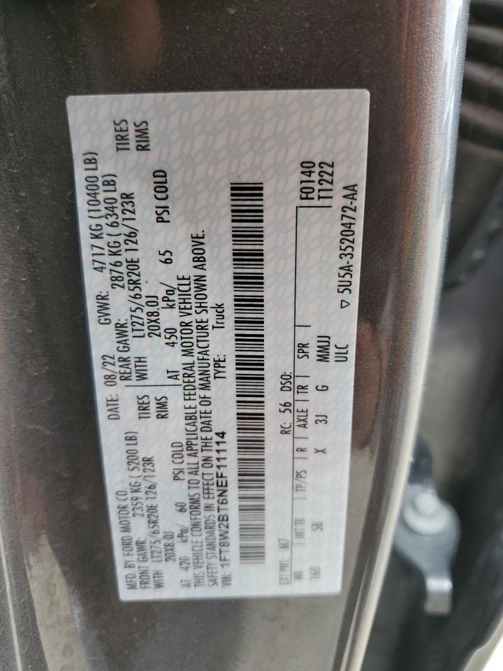 2022 Ford F250 Super Duty VIN: 1FT8W2BT6NEF11114 Lot: 69972625