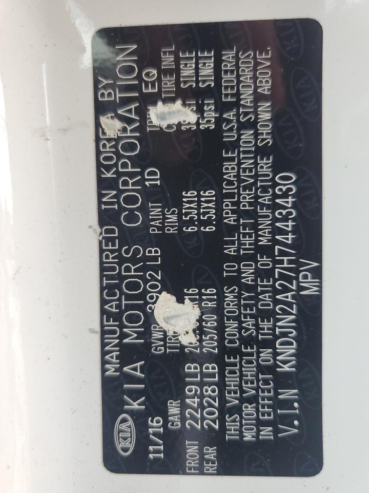 2017 Kia Soul VIN: KNDJN2A27H7443430 Lot: 67050255