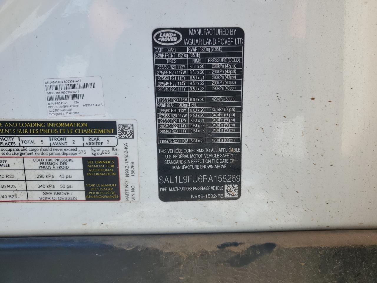 2024 Land Rover Range Rover Sport Dynamic Se VIN: SAL1L9FU6RA158269 Lot: 70456085