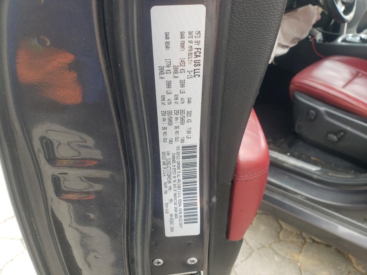 2015 Dodge Durango R/T VIN: 1C4SDJCT1FC842104 Lot: 66988455