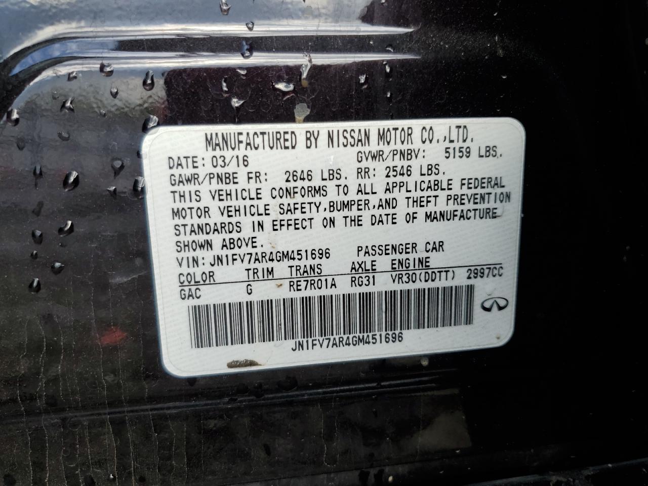 2016 Infiniti Q50 Red Sport 400 VIN: JN1FV7AR4GM451696 Lot: 70684075