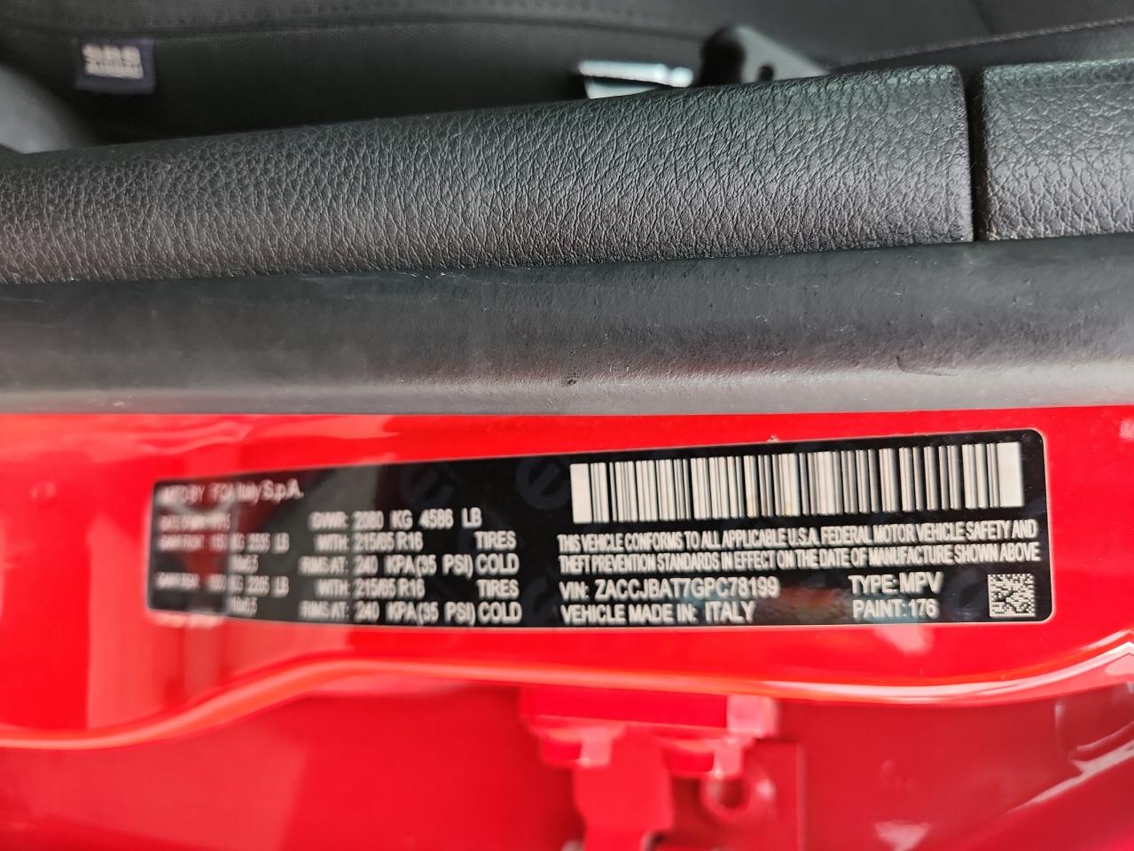 2016 Jeep Renegade Sport VIN: ZACCJBAT7GPC78199 Lot: 69679245