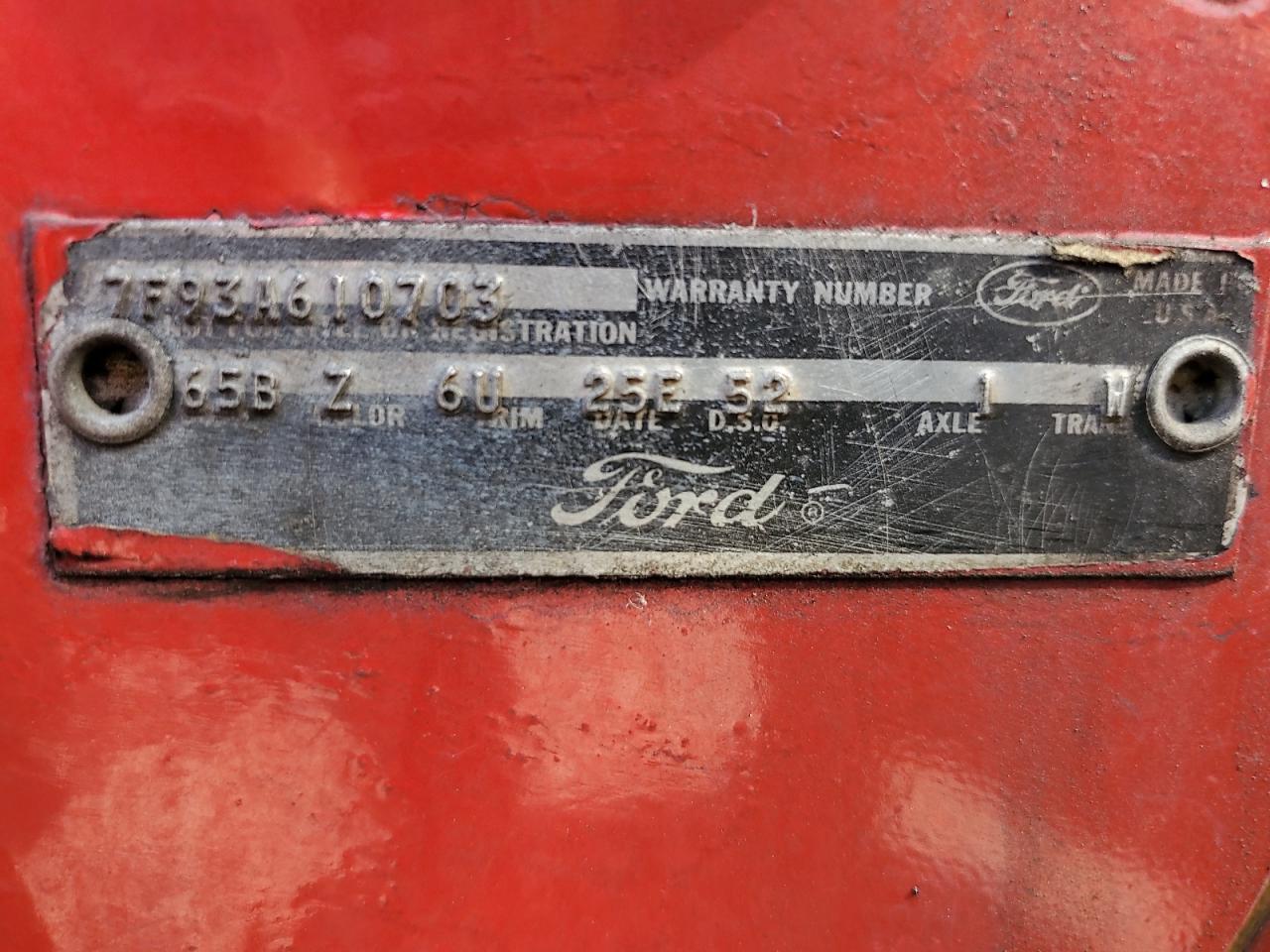 1967 Mercury Cougar VIN: 7F93A610703 Lot: 69258495