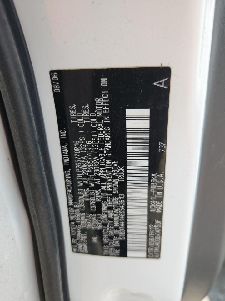 2006 Toyota Tundra Double Cab Sr5 VIN: 5TBDT44146S543613 Lot: 69374015