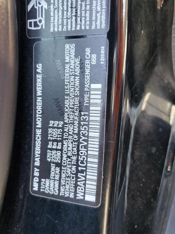 2015 BMW X1 xDrive28I VIN: WBAVL1C59FVY35131 Lot: 66786365