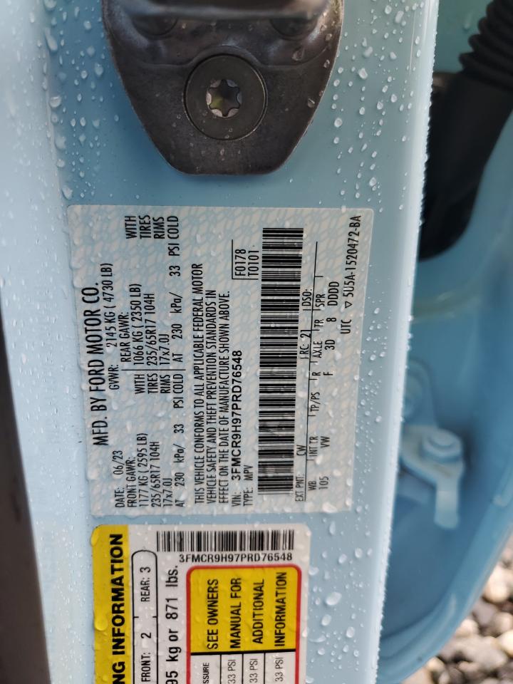 2023 Ford Bronco Sport Heritage Limited VIN: 3FMCR9H97PRD76548 Lot: 67351155