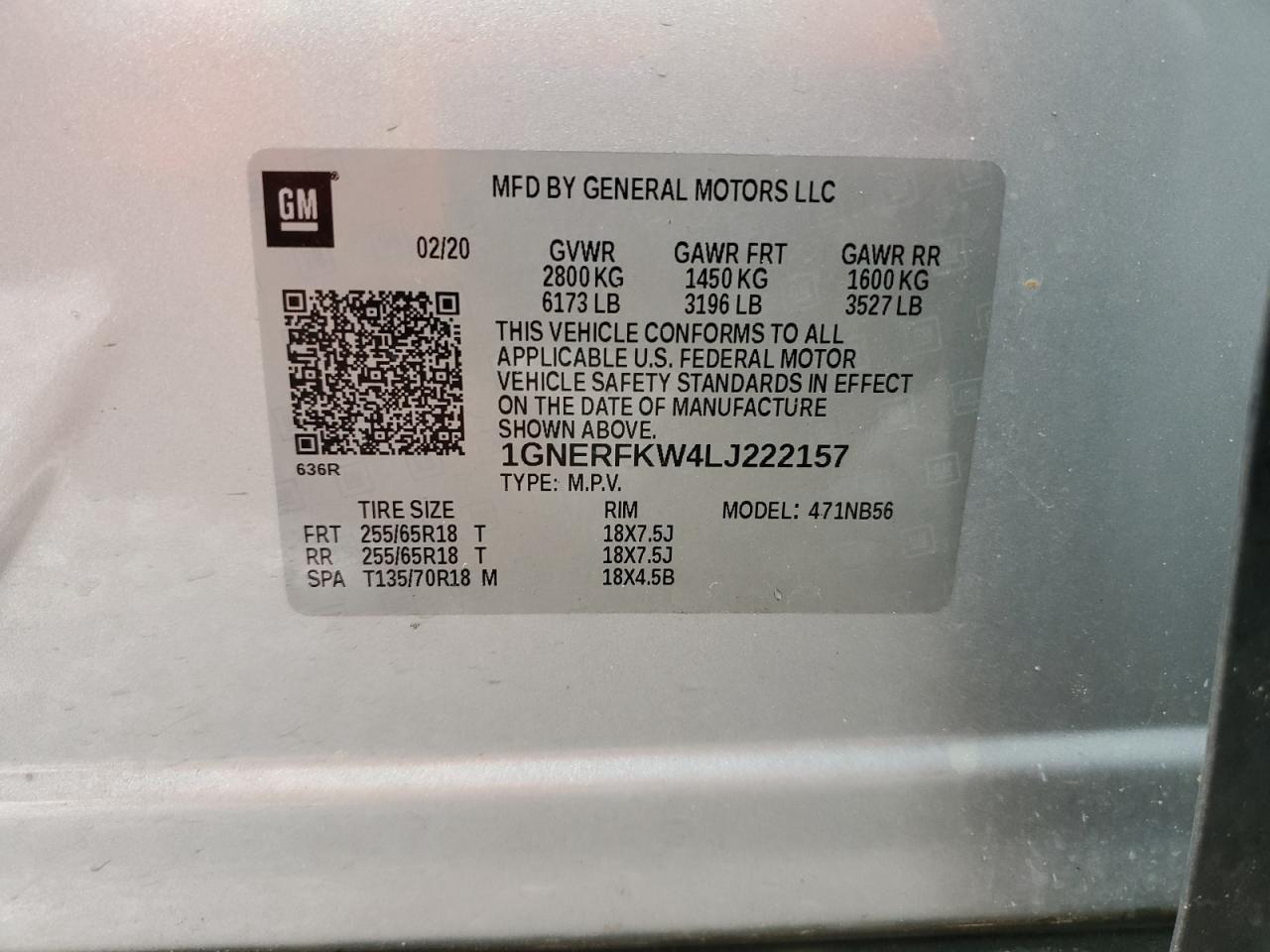 2020 Chevrolet Traverse Ls VIN: 1GNERFKW4LJ222157 Lot: 67293485