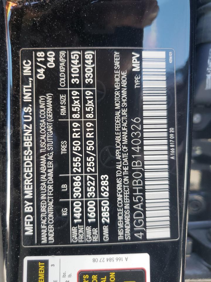 2018 Mercedes-Benz Gle 350 4Matic VIN: 4JGDA5HB0JB140326 Lot: 69316665