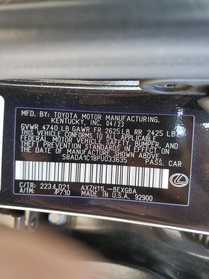 2023 Lexus Es 300H Base VIN: 58ADA1C18PU033635 Lot: 69729145