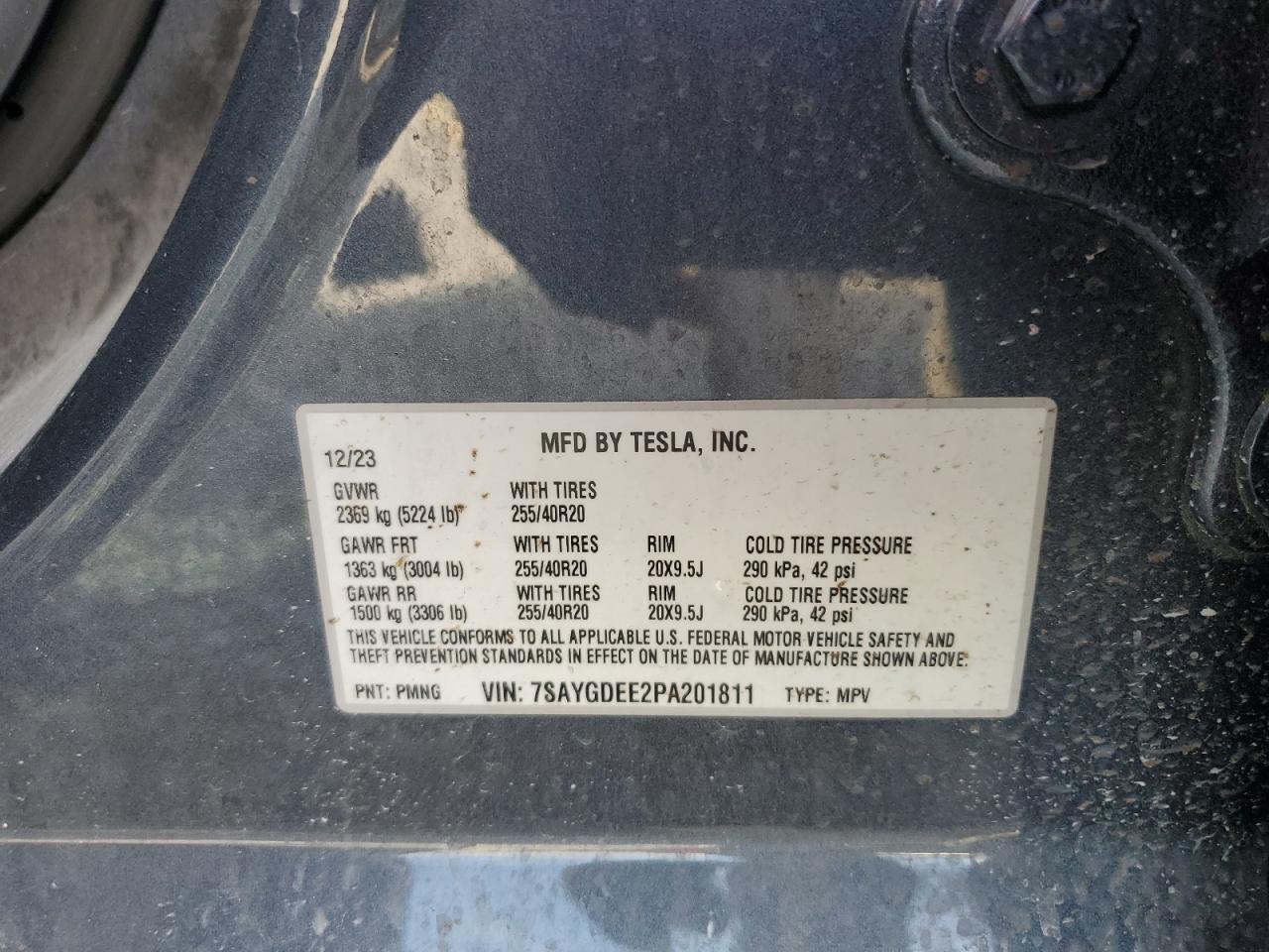 2023 Tesla Model Y VIN: 7SAYGDEE2PA201811 Lot: 67225205
