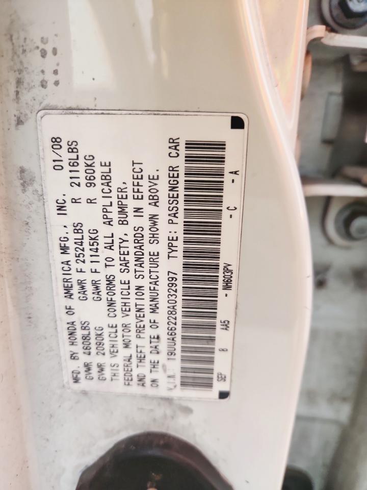 2008 Acura Tl VIN: 19UUA66228A032997 Lot: 70146535