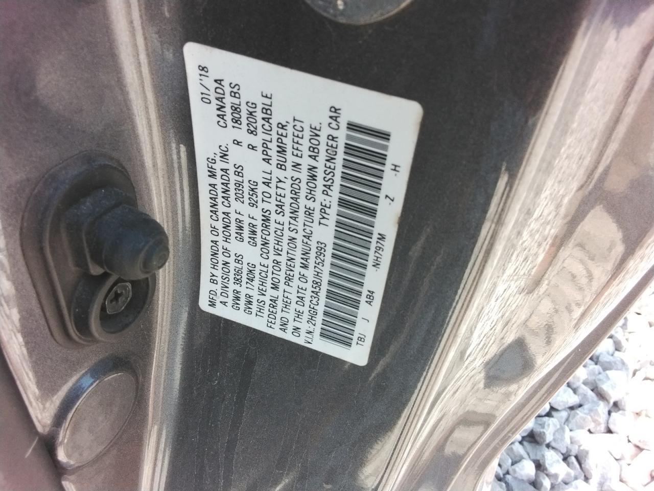 2018 Honda Civic Si VIN: 2HGFC3A58JH752993 Lot: 67357675