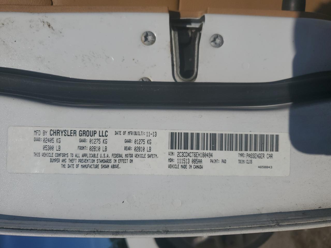 2014 Dodge Charger R/T VIN: 2C3CDXCT6EH180494 Lot: 70326545