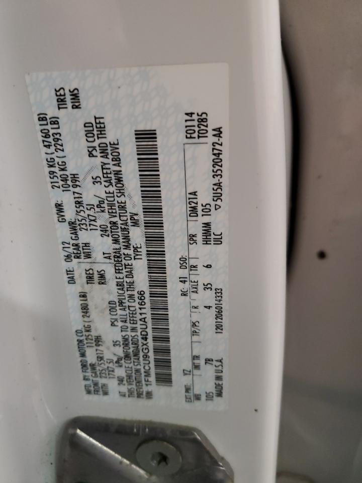 2013 Ford Escape Se VIN: 1FMCU9GX4DUA11666 Lot: 68494825