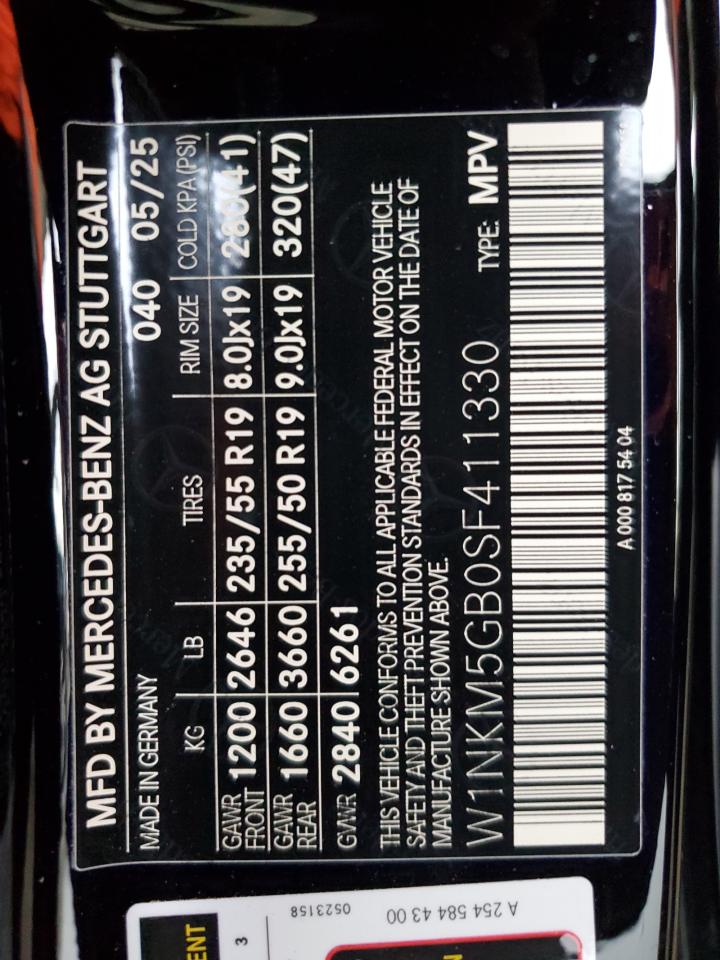 2025 Mercedes-Benz Glc 350E VIN: W1NKM5GB0SF411330 Lot: 68121475