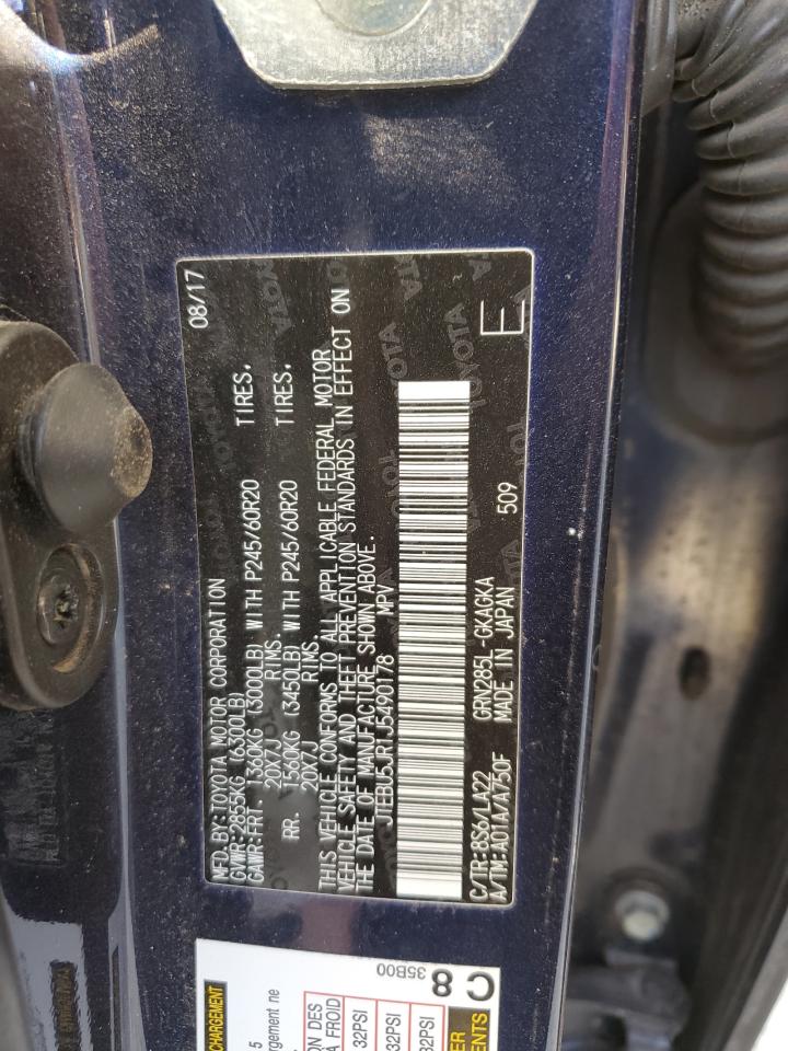 2018 Toyota 4Runner Sr5/Sr5 Premium VIN: JTEBU5JR1J5490178 Lot: 69307555