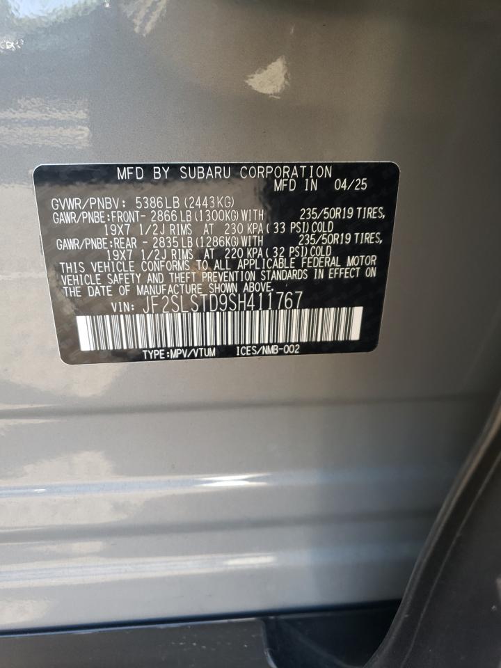 2025 Subaru Forester Touring VIN: JF2SLSTD9SH411767 Lot: 68026365