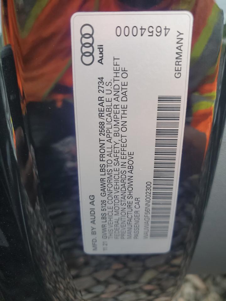 2022 Audi A5 Premium Plus 45 VIN: WAUWAGF56NN002300 Lot: 70382275