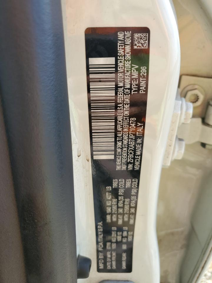 2018 Fiat 500X Pop VIN: ZFBCFXAB7JP710478 Lot: 66913315
