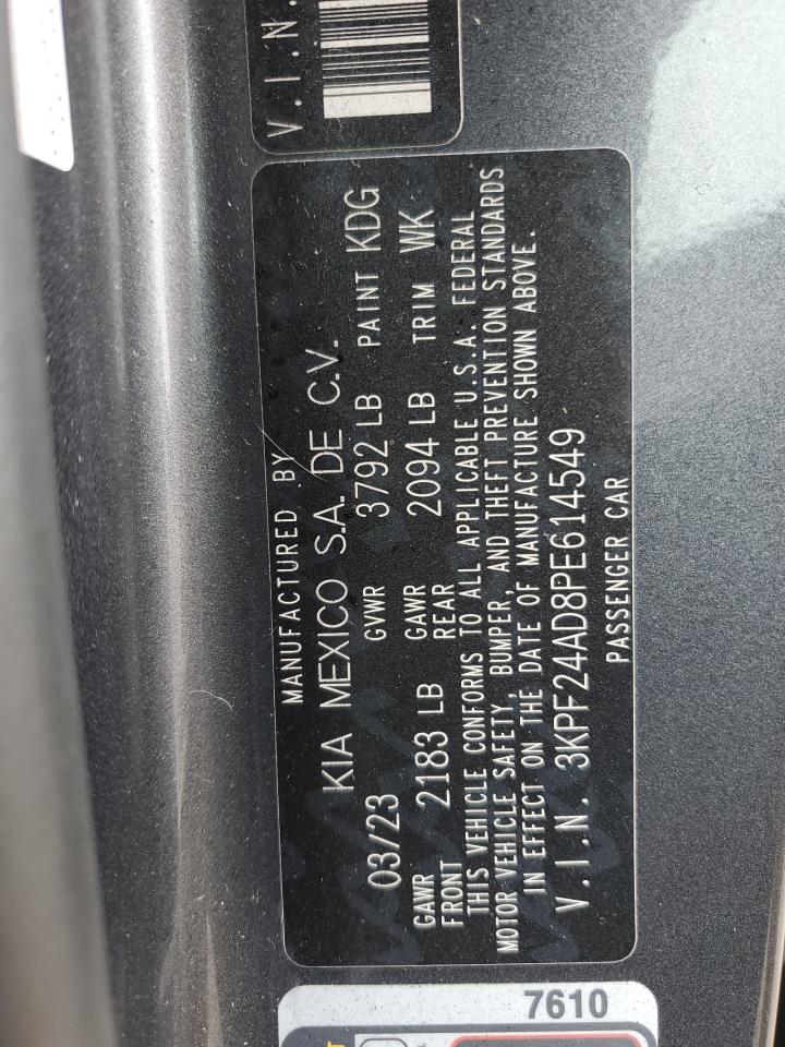 2023 Kia Forte Lx VIN: 3KPF24AD8PE614549 Lot: 67727835