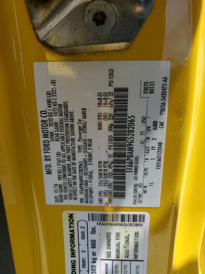 2016 Ford Mustang VIN: 1FA6P8AM9G5282065 Lot: 69702105