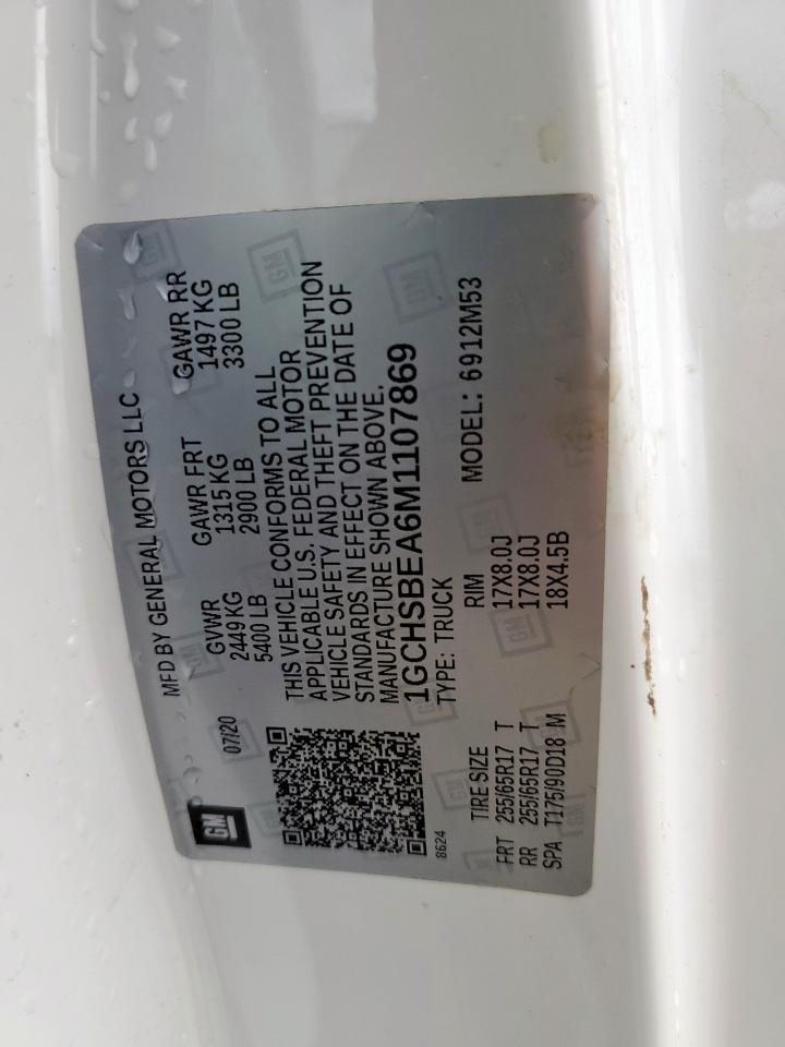 2021 Chevrolet Colorado VIN: 1GCHSBEA6M1107869 Lot: 69957885