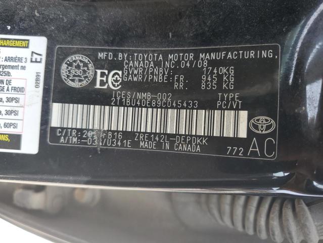 2009 TOYOTA COROLLA BASE  