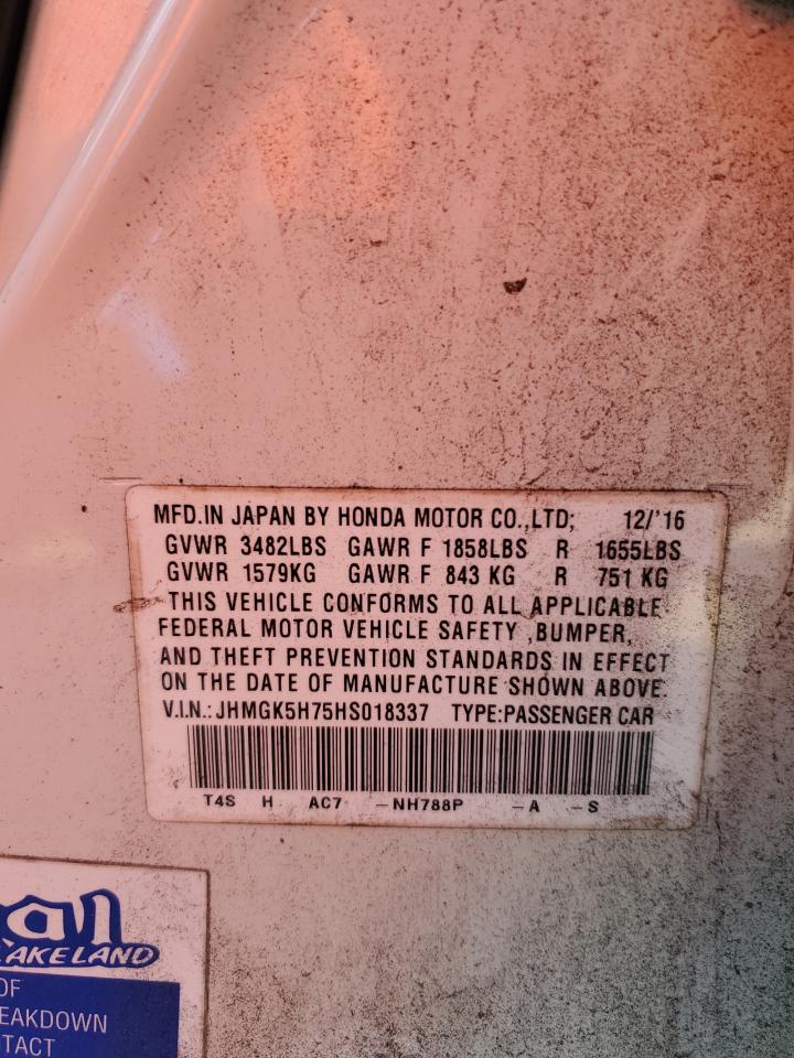 2017 Honda Fit Ex VIN: JHMGK5H75HS018337 Lot: 69787955