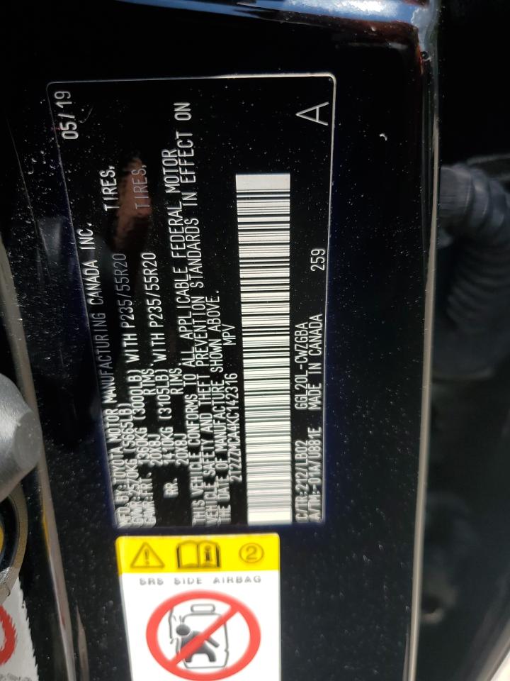 2019 Lexus Rx 350 Base VIN: 2T2ZZMCA4KC142316 Lot: 68026715