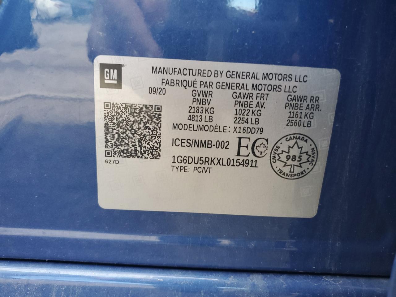 2020 Cadillac Ct5 Sport VIN: 1G6DU5RKXL0154911 Lot: 69598765