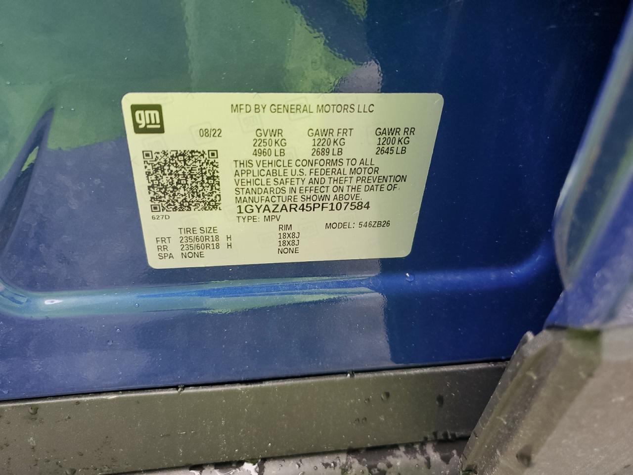 2023 Cadillac Xt4 Luxury VIN: 1GYAZAR45PF107584 Lot: 70007255