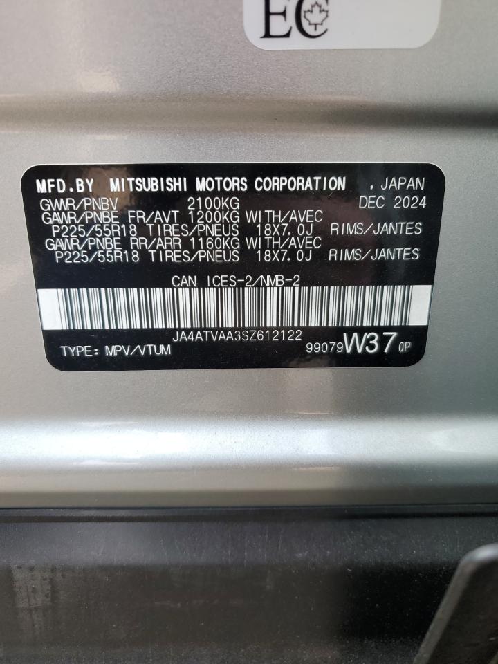 2025 Mitsubishi Eclipse Cross Le VIN: JA4ATVAA3SZ612122 Lot: 66373135