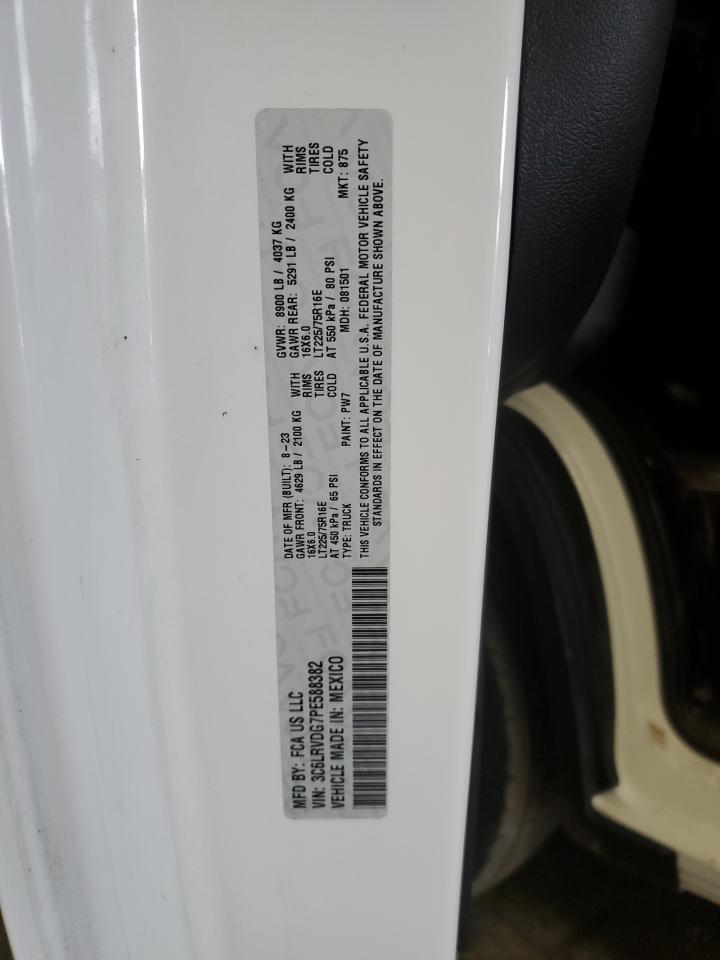 2023 Ram Promaster 2500 2500 High VIN: 3C6LRVDG7PE588382 Lot: 70963625