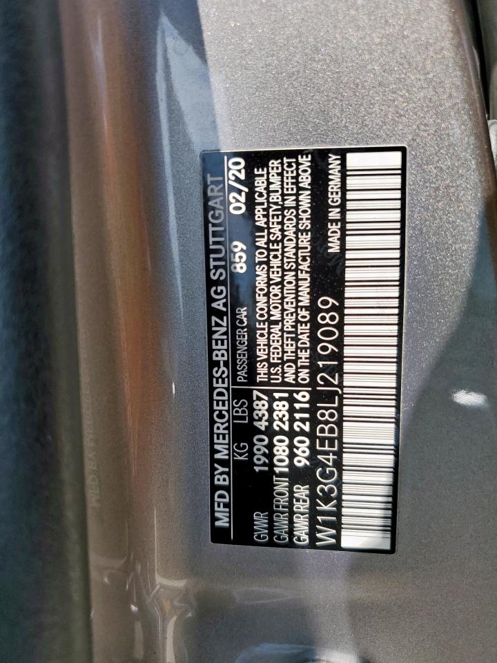 2020 Mercedes-Benz A 220 VIN: W1K3G4EB8LJ219089 Lot: 69847325