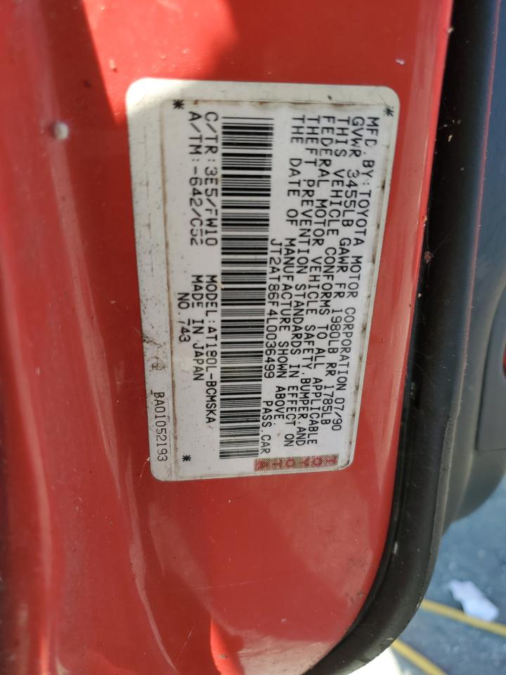 1990 Toyota Celica St VIN: JT2AT86F4L0036499 Lot: 70804525