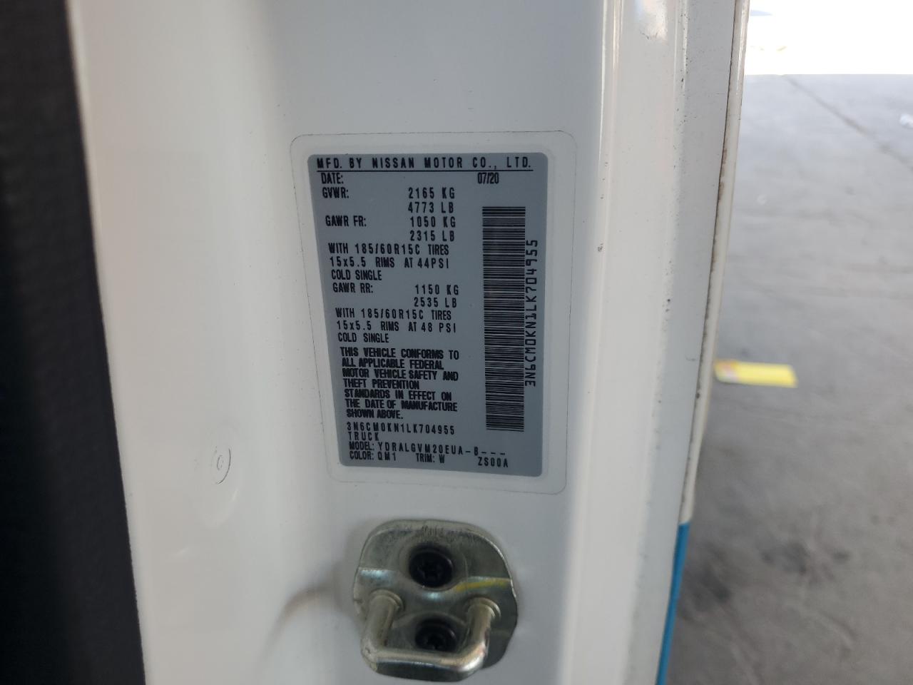 2020 Nissan Nv200 2.5S VIN: 3N6CM0KN1LK704955 Lot: 68425735