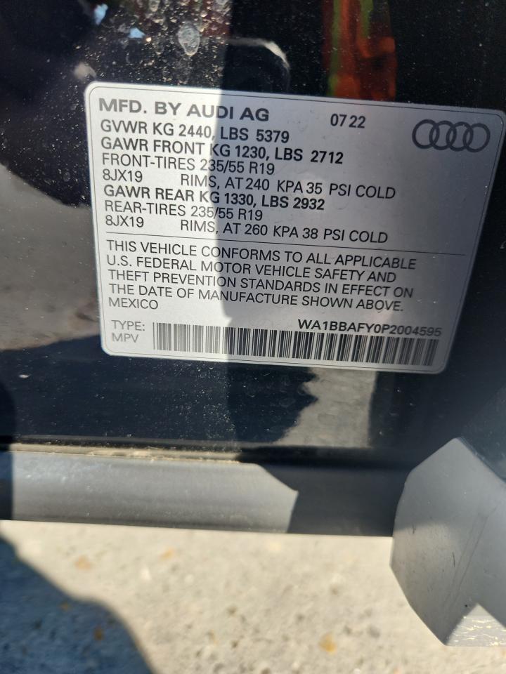 2023 Audi Q5 Premium Plus 40 VIN: WA1BBAFY0P2004595 Lot: 70096275