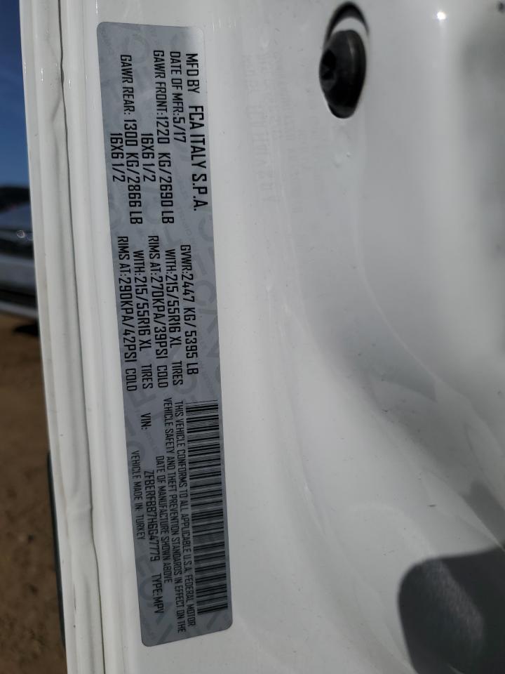 2017 Ram Promaster City Slt VIN: ZFBERFBB7H6G47779 Lot: 68478405