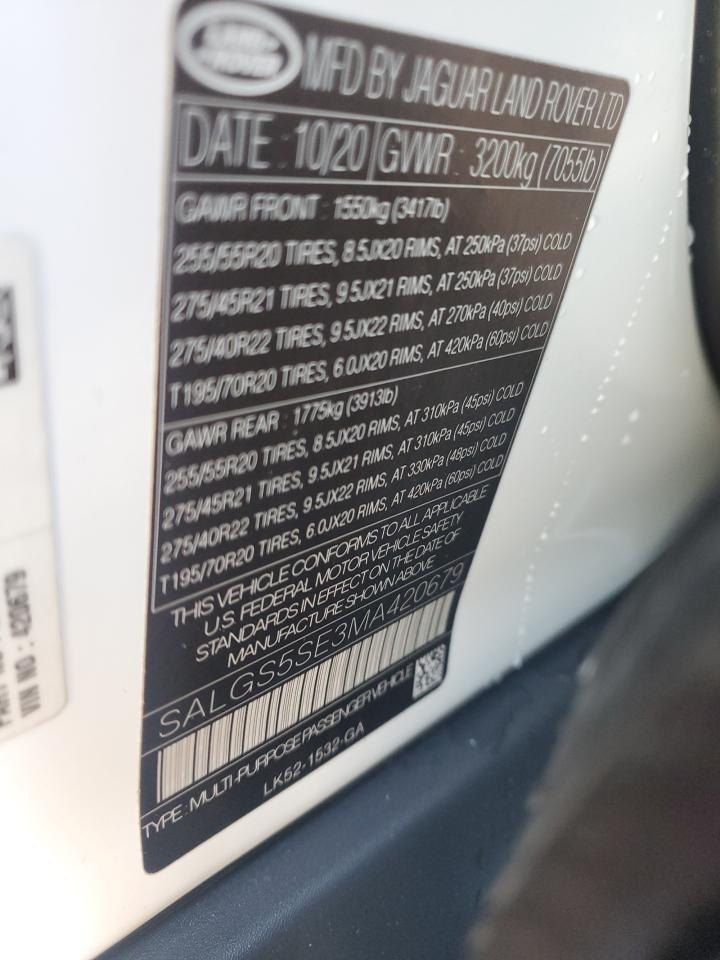 SALGS5SE3MA420679 2021 Land Rover Range Rover Westminster Edition