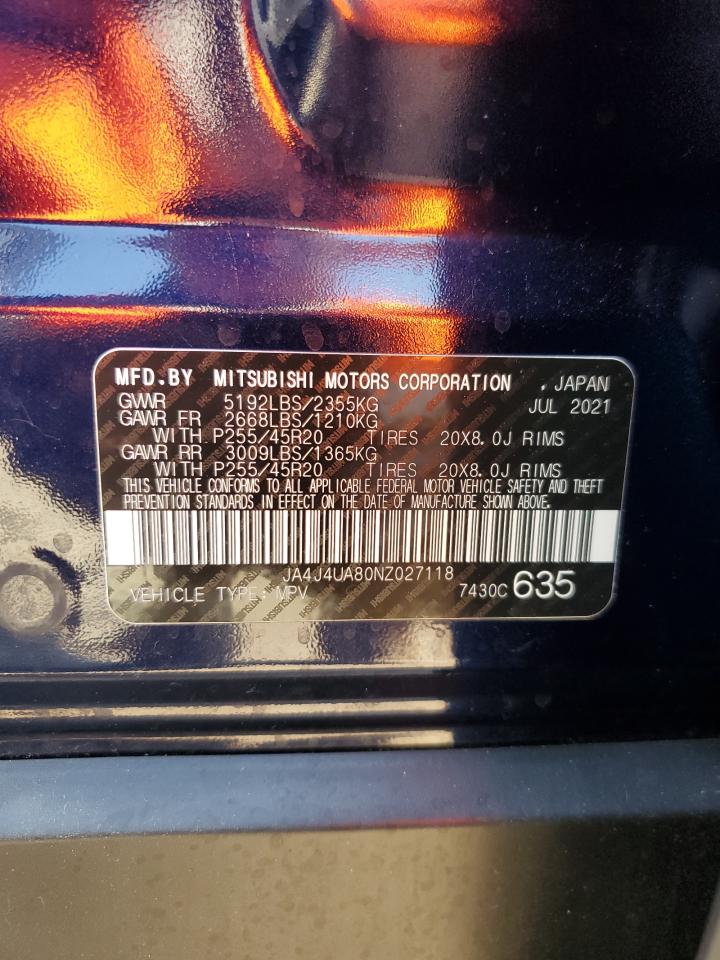 2022 Mitsubishi Outlander Se VIN: JA4J4UA80NZ027118 Lot: 68534305