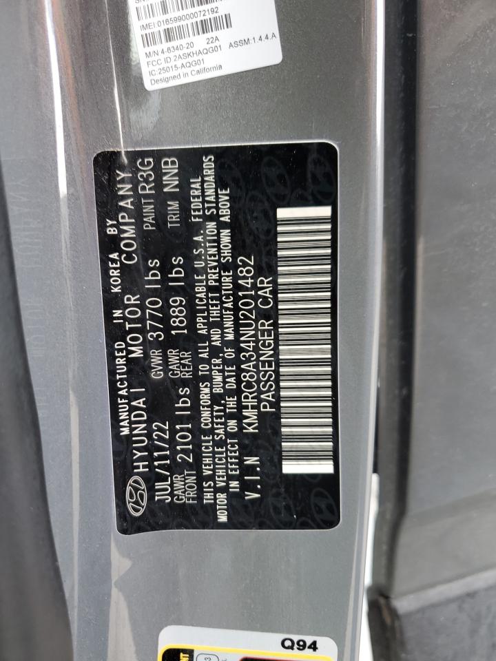 2022 Hyundai Venue Sel VIN: KMHRC8A34NU201482 Lot: 70215655