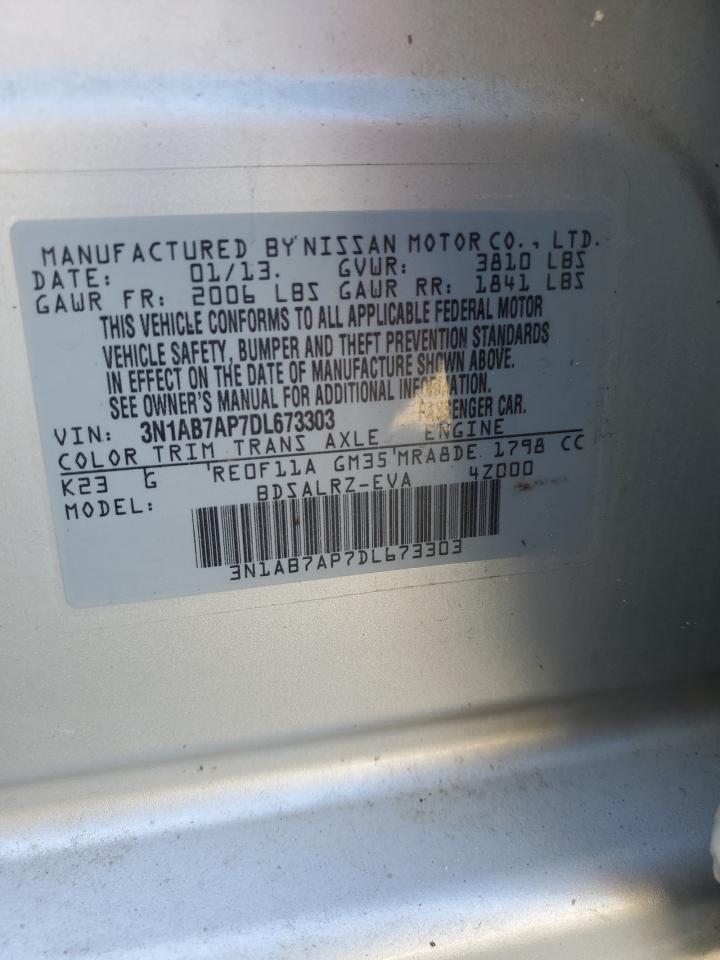 2013 Nissan Sentra S VIN: 3N1AB7AP7DL673303 Lot: 67462565