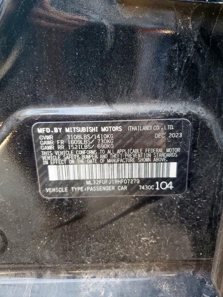2024 Mitsubishi Mirage G4 Es VIN: ML32FUFJ1RHF07279 Lot: 69307975